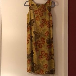 Green silk floral dress